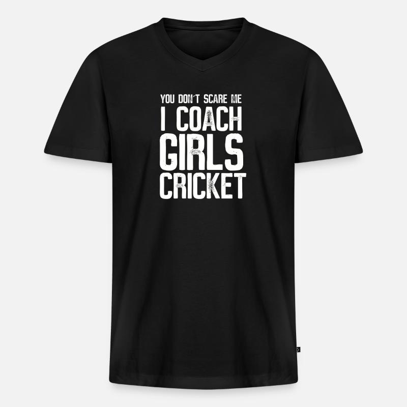 Cricket Trainer - Männer Premium Bio T-Shirt mit V-Ausschnitt - Schwarz