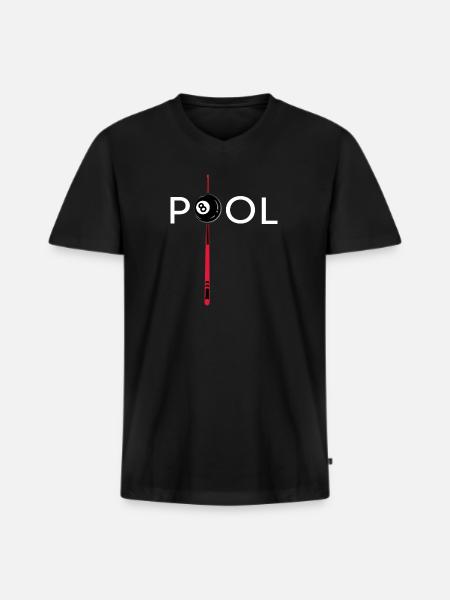 Billiards billiard ball 8ball pool - Men's Premium Organic T-shirt with V-neck - black