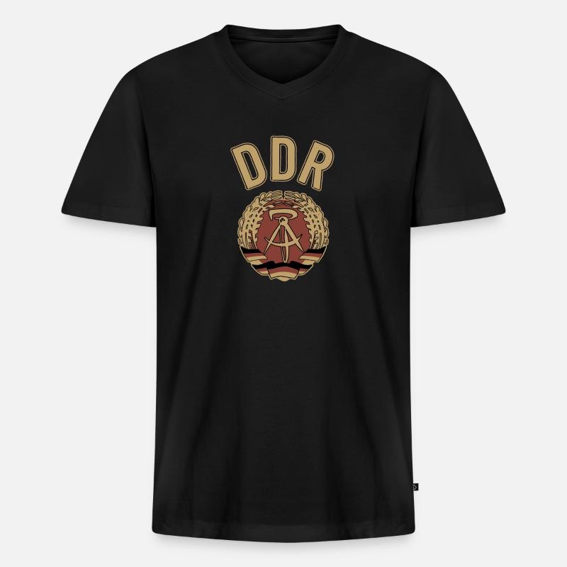 DDR, Osten, Ossi Geschenk - Männer Premium Bio T-Shirt mit V-Ausschnitt - Schwarz
