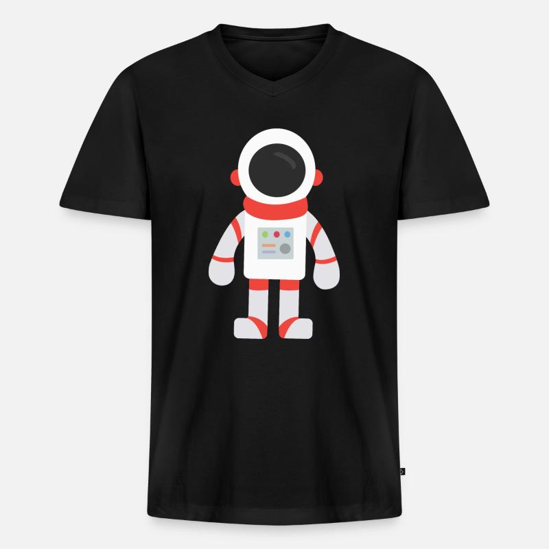 astronaut - Männer Premium Bio T-Shirt mit V-Ausschnitt - Schwarz