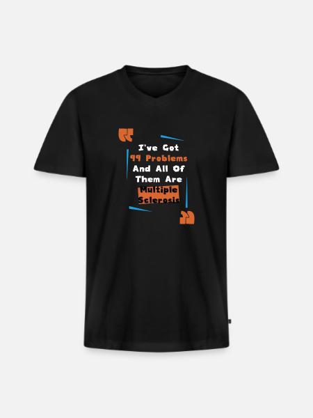 Disability Disabled Gift Handicap - Men's Premium Organic T-shirt with V-neck - black