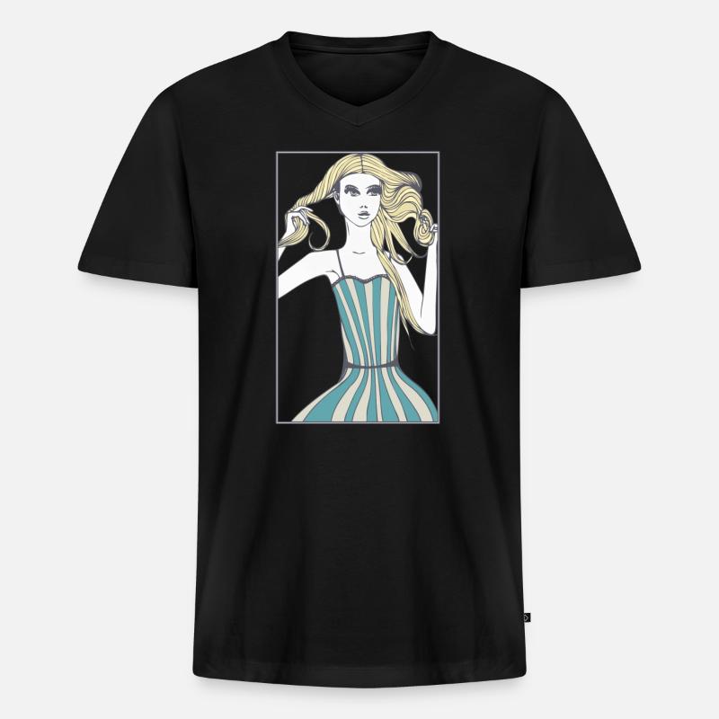 Goldloeckchen - Männer Premium Bio T-Shirt mit V-Ausschnitt - Schwarz