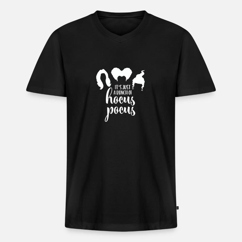 Hocus Pocus Perücken - Männer Premium Bio T-Shirt mit V-Ausschnitt - Schwarz