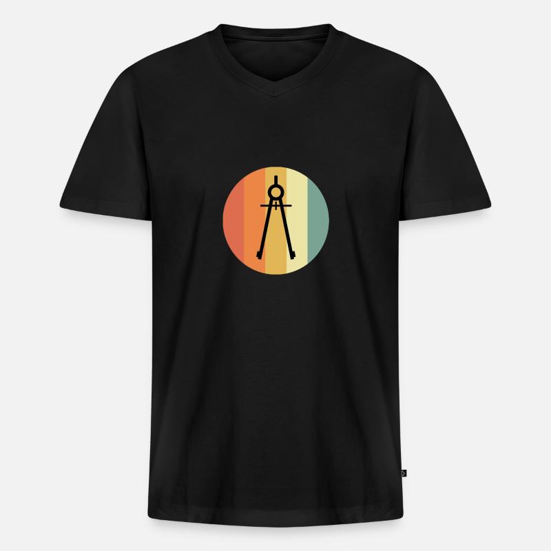 Architect Circle Mathematician Technical Gift - Men's Premium Organic T-shirt with V-neck - black