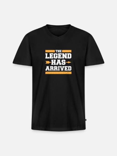 The Legend - Men's Premium Organic T-shirt with V-neck - black