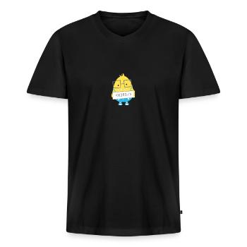 Cool Geek Monstre Geek Intelligent - T-shirt encolure en V Premium bio Homme - noir - Devant - Nico (187cm)