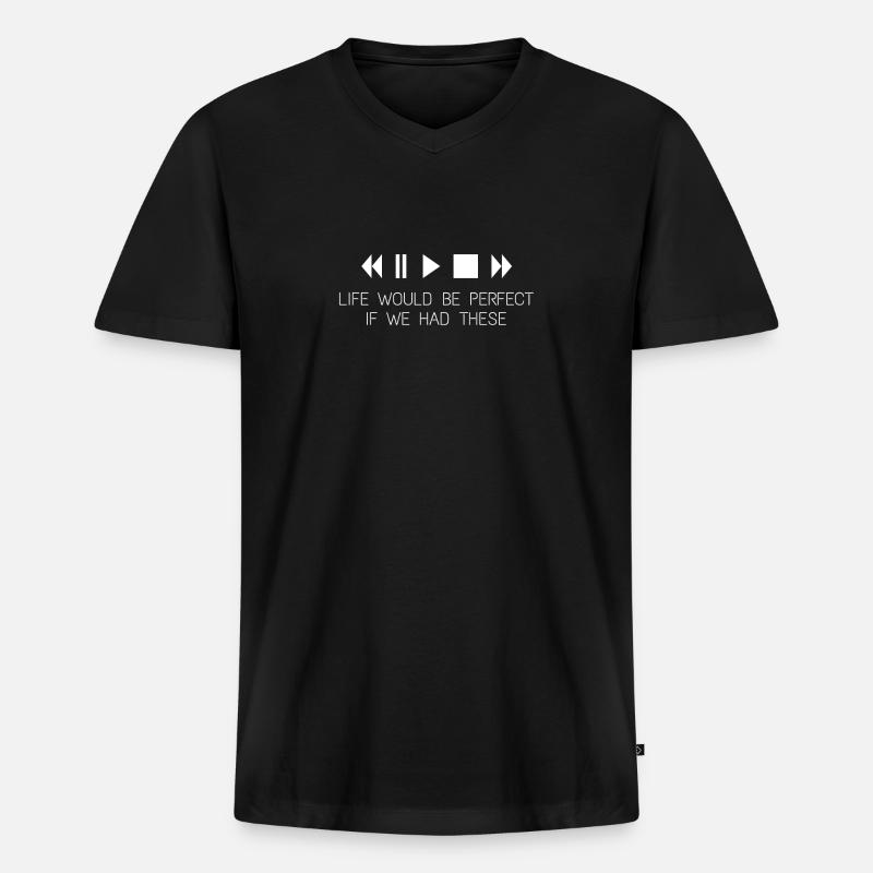 Gamer Gaming Nerd Computer - Männer Premium Bio T-Shirt mit V-Ausschnitt - Schwarz
