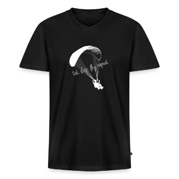Parapente - parapente - parapente - T-shirt encolure en V Premium bio Homme - noir - Devant - Nico (187cm)