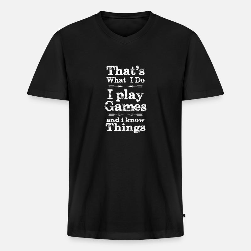 Gamer - Männer Premium Bio T-Shirt mit V-Ausschnitt - Schwarz