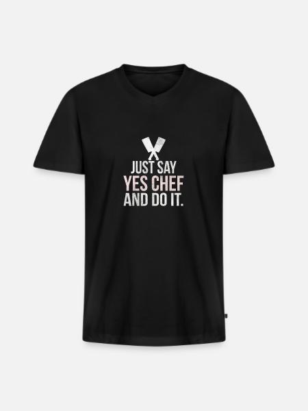 Koch - Männer Premium Bio T-Shirt mit V-Ausschnitt - Schwarz