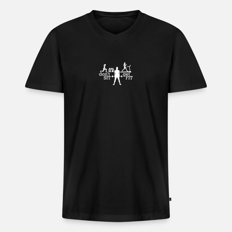 Fitnessstudio - Männer Premium Bio T-Shirt mit V-Ausschnitt - Schwarz
