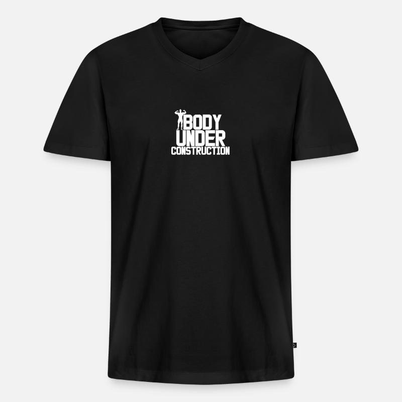 Fitnessstudio - Männer Premium Bio T-Shirt mit V-Ausschnitt - Schwarz