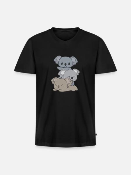 Koala – Koalabär – Koalafan – Geschenk - Männer Premium Bio T-Shirt mit V-Ausschnitt - Schwarz