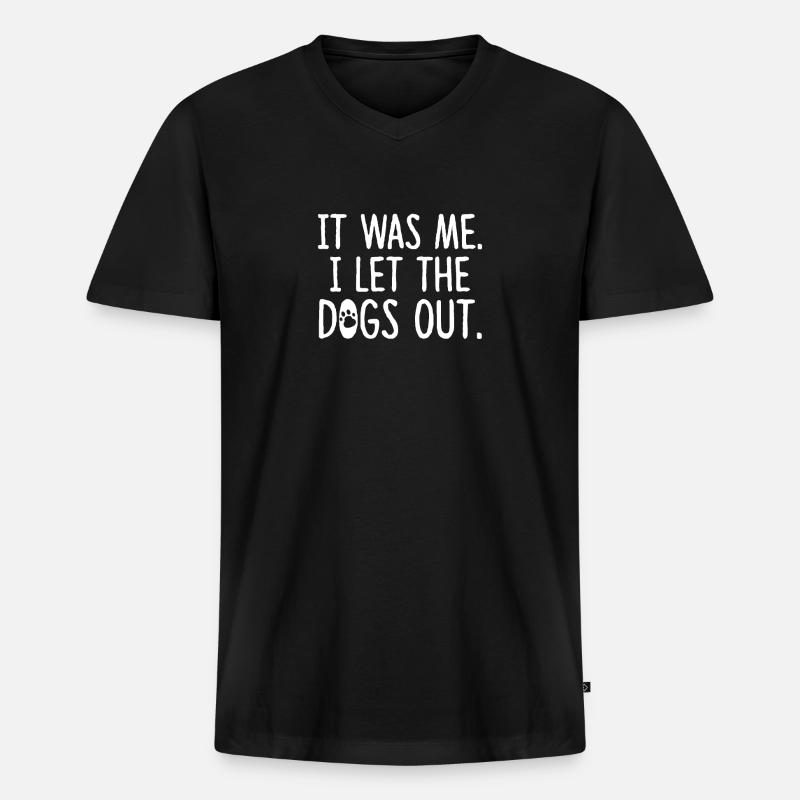 Hunde - Männer Premium Bio T-Shirt mit V-Ausschnitt - Schwarz