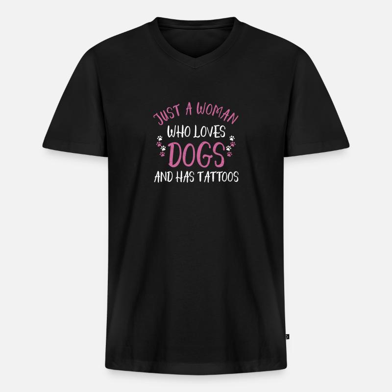 Hunde - Männer Premium Bio T-Shirt mit V-Ausschnitt - Schwarz