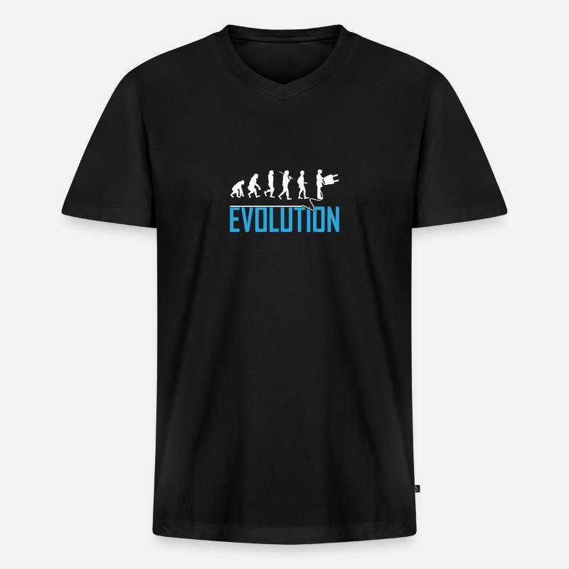 EVOLUTION Elektroauto - Männer Premium Bio T-Shirt mit V-Ausschnitt - Schwarz