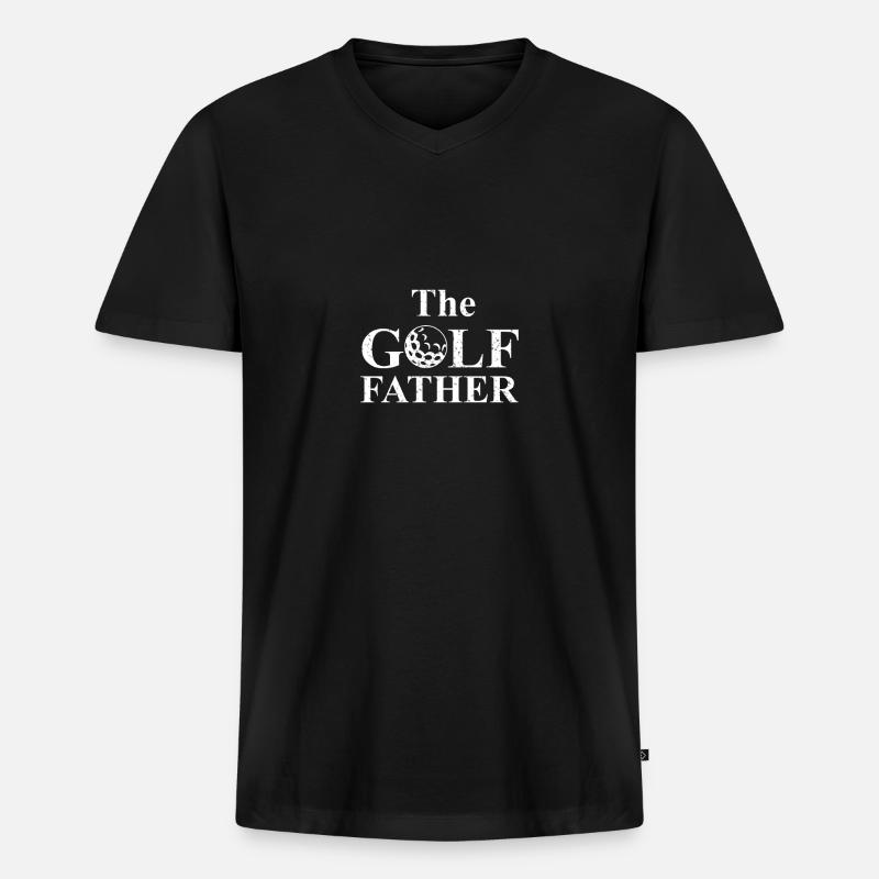 Golf - Männer Premium Bio T-Shirt mit V-Ausschnitt - Schwarz