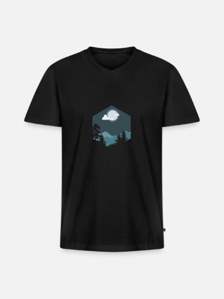 Hexagon Gift Hexagon - Men's Premium Organic T-shirt with V-neck - black