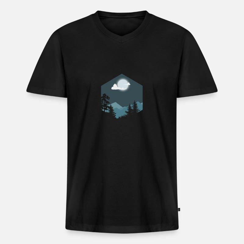 Hexagon Geschenk Sechseck - Männer Premium Bio T-Shirt mit V-Ausschnitt - Schwarz