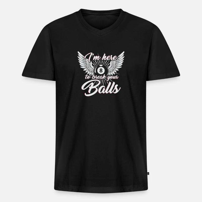 Billard Spieler Pool Geschenk - Männer Premium Bio T-Shirt mit V-Ausschnitt - Schwarz