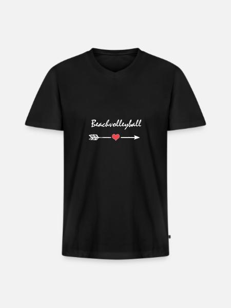 Beachvolleyball - Männer Premium Bio T-Shirt mit V-Ausschnitt - Schwarz