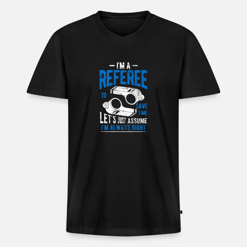 Schiedsrichter - Männer Premium Bio T-Shirt mit V-Ausschnitt - Schwarz