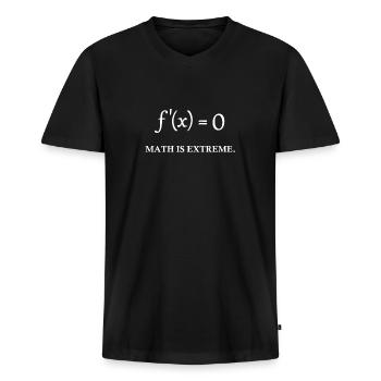 Mathe Ist Extrem! Shirt Mathe Nerd Lehrer Geschenk - Männer Premium Bio T-Shirt mit V-Ausschnitt - Schwarz - Vorne - Nico (187cm)