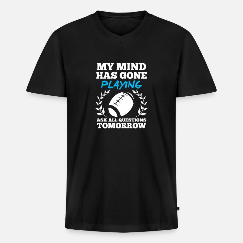 Rugby - Männer Premium Bio T-Shirt mit V-Ausschnitt - Schwarz