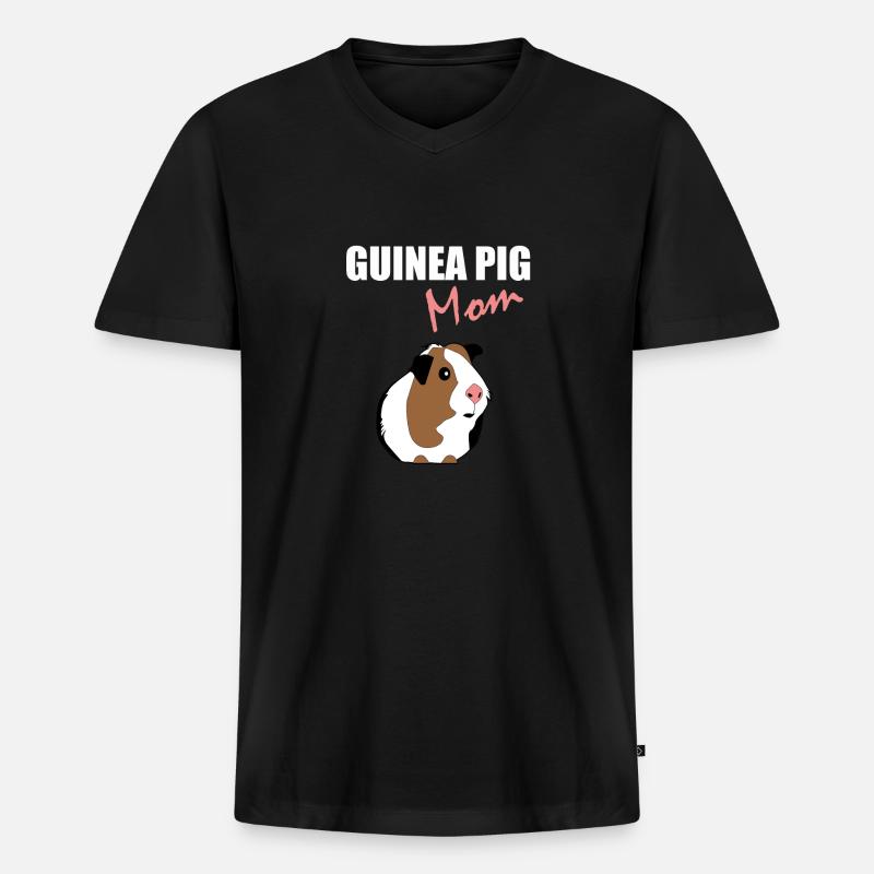 cochon de Guinée - T-shirt encolure en V Premium bio Homme - noir