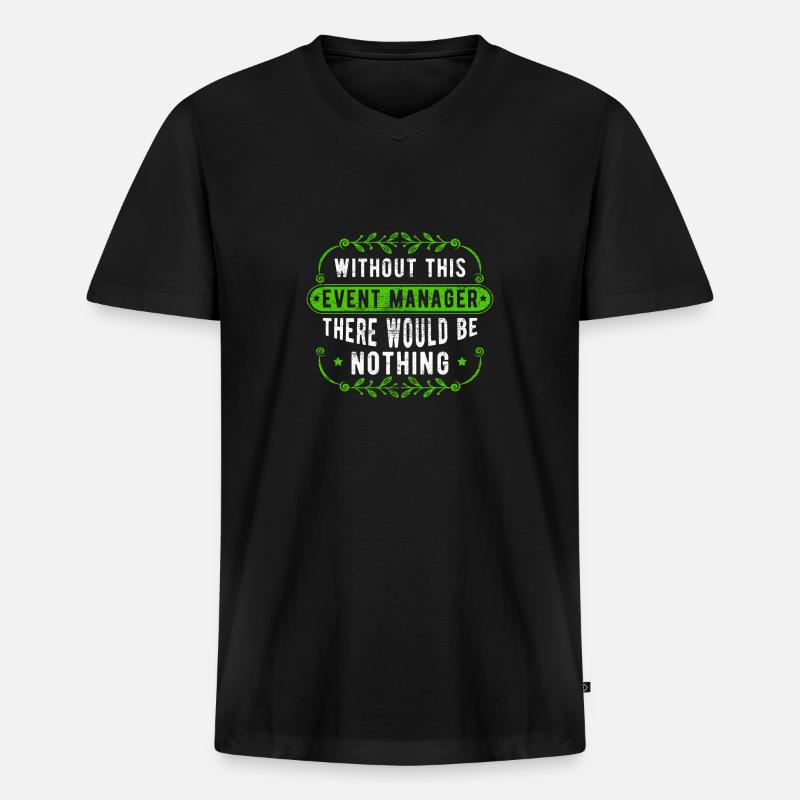 Event Manager - Männer Premium Bio T-Shirt mit V-Ausschnitt - Schwarz