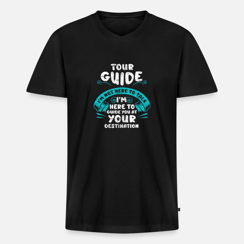 guide turistiche - Maglietta ecologica premium da uomo con scollo a V - nero