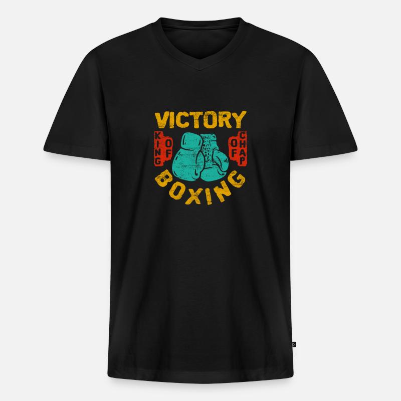 Boxen - Männer Premium Bio T-Shirt mit V-Ausschnitt - Schwarz