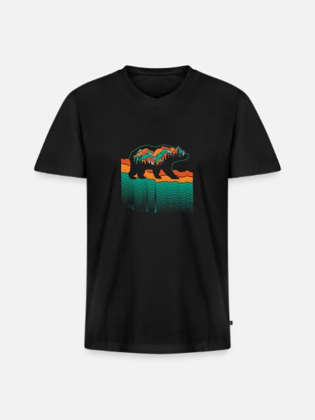 Bear bears - Men's Premium Organic T-shirt with V-neck - black