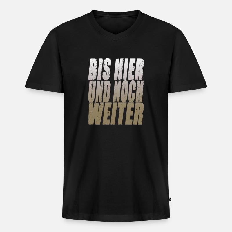 Noch Weiter - Männer Premium Bio T-Shirt mit V-Ausschnitt - Schwarz
