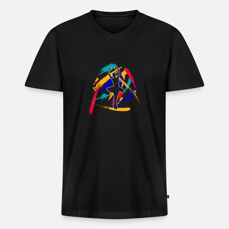 Ballett - Männer Premium Bio T-Shirt mit V-Ausschnitt - Schwarz