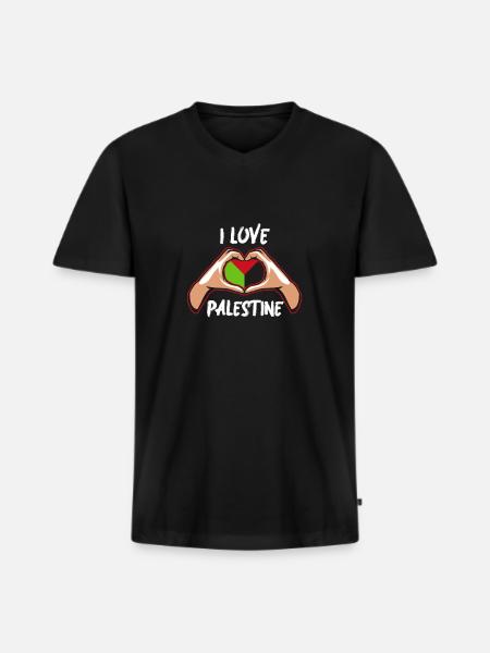 Palestine - Men's Premium Organic T-shirt with V-neck - black