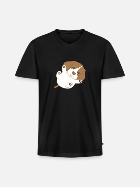 Beagle - Beagles - Paws - Puppy - Men's Premium Organic T-shirt with V-neck - black