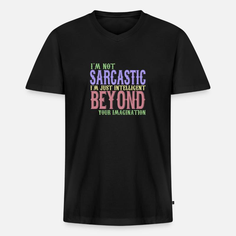 iltelligent beyond your imagination - Männer Premium Bio T-Shirt mit V-Ausschnitt - Schwarz