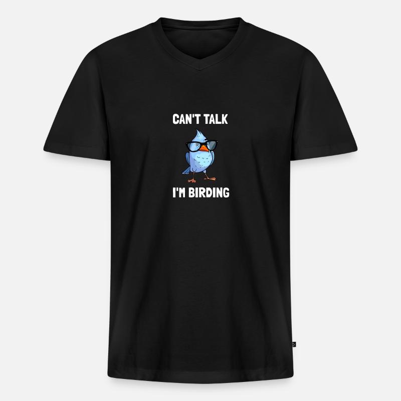 Birdwatching Birding Binoculars Birdwatcher - Männer Premium Bio T-Shirt mit V-Ausschnitt - Schwarz