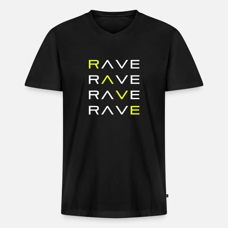RAVE TECHNO RAVER - Männer Premium Bio T-Shirt mit V-Ausschnitt - Schwarz