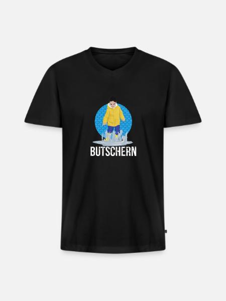 Funny butcher North Platt - Men's Premium Organic T-shirt with V-neck - black
