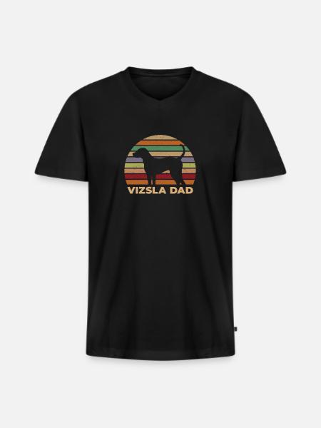 Retro Distressed Vizsla Dad - Men's Premium Organic T-shirt with V-neck - black