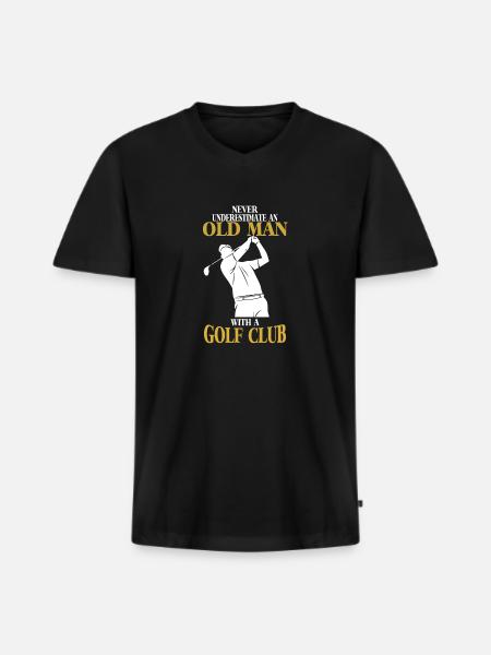 Golfer shirt - Men's Premium Organic T-shirt with V-neck - black