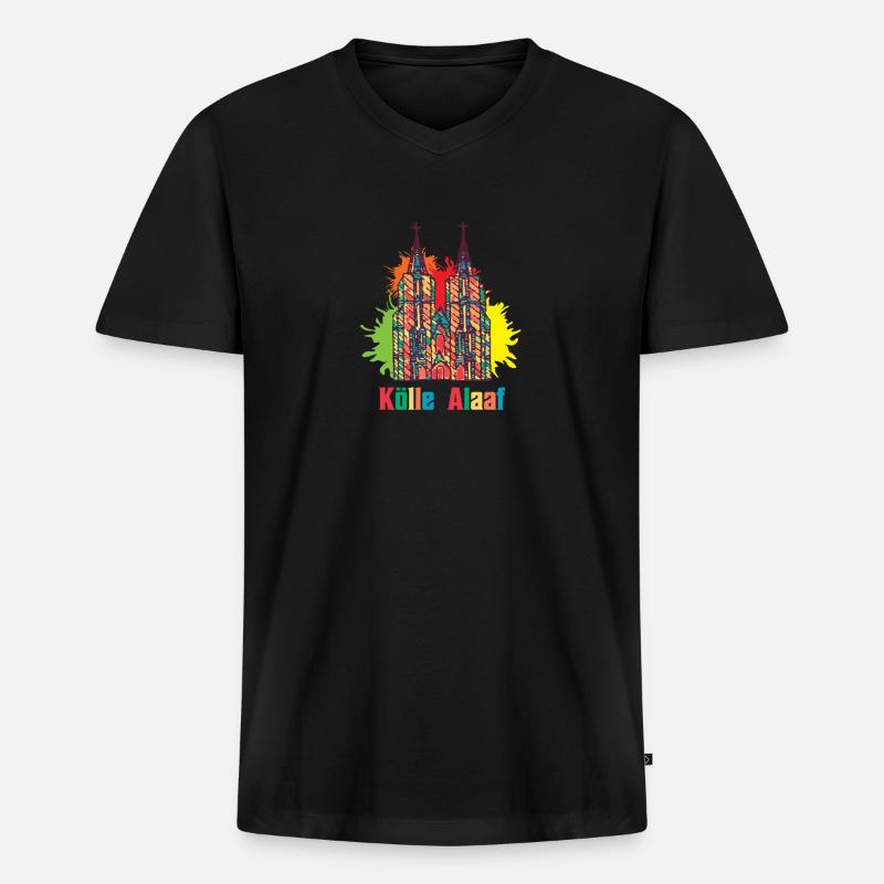 Kölner Karneval Kölle Alaaf - Männer Premium Bio T-Shirt mit V-Ausschnitt - Schwarz