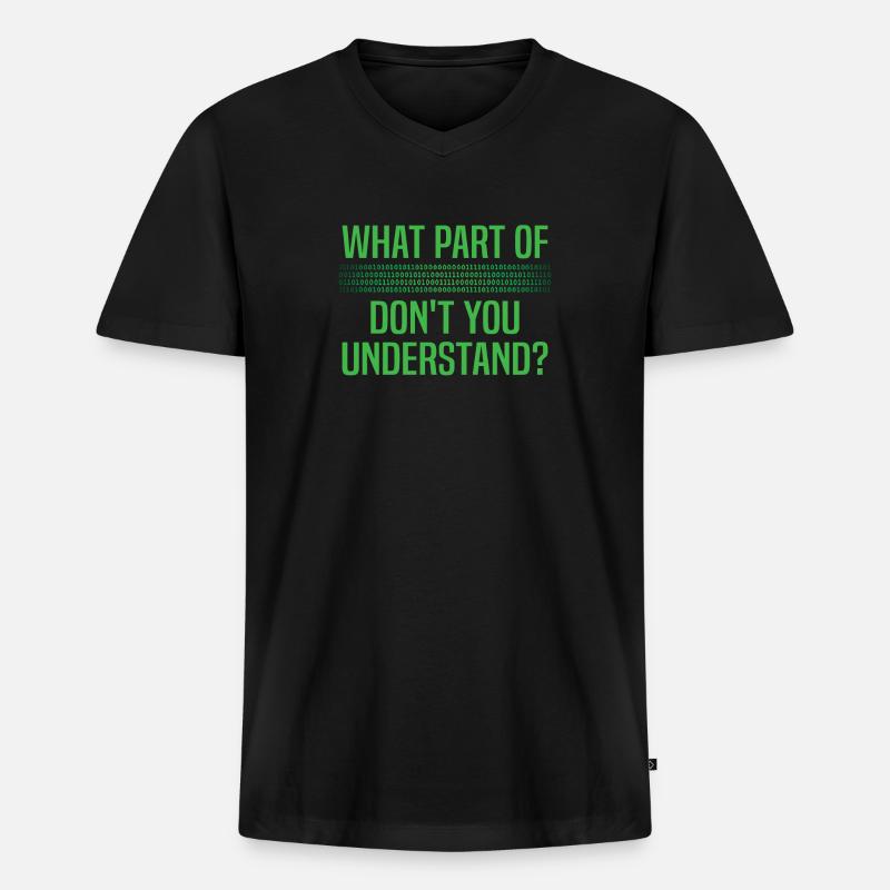 Binärcode Binar Dualcode Programmierer Geschenk - Männer Premium Bio T-Shirt mit V-Ausschnitt - Schwarz