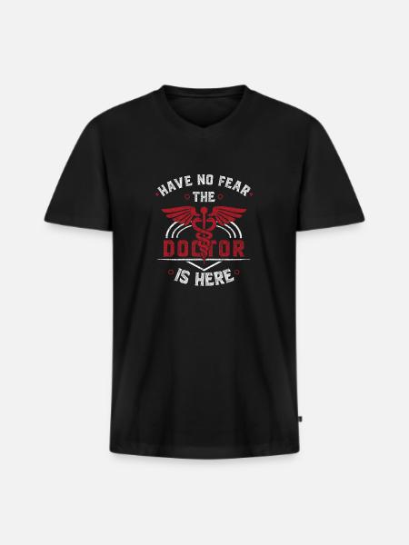 médecin - T-shirt encolure en V Premium bio Homme - noir