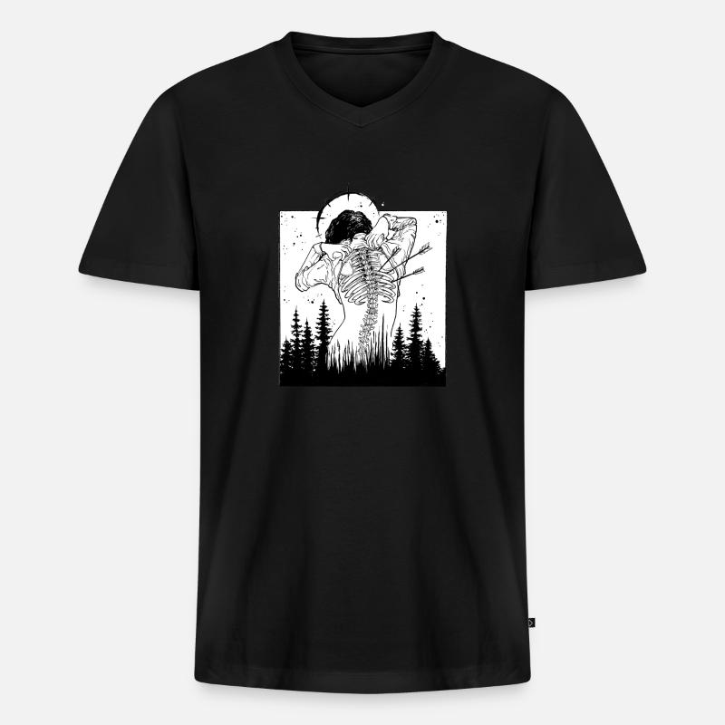 into the woods - Männer Premium Bio T-Shirt mit V-Ausschnitt - Schwarz