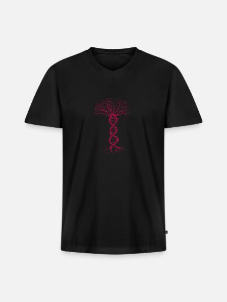 ADN gènes génétique biologie ADN arbre arbre de vie - T-shirt encolure en V Premium bio Homme - noir