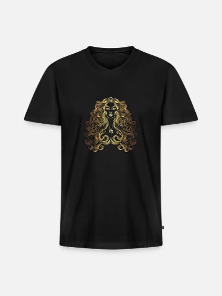 Virgo Virgo Regalo Del Zodiaco - Camiseta ecológica prémium para hombre con cuello de pico - negro