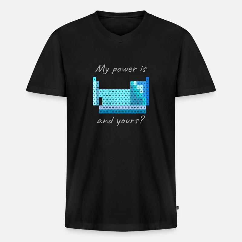 Periodensystem der Elemente in Blau - Männer Premium Bio T-Shirt mit V-Ausschnitt - Schwarz